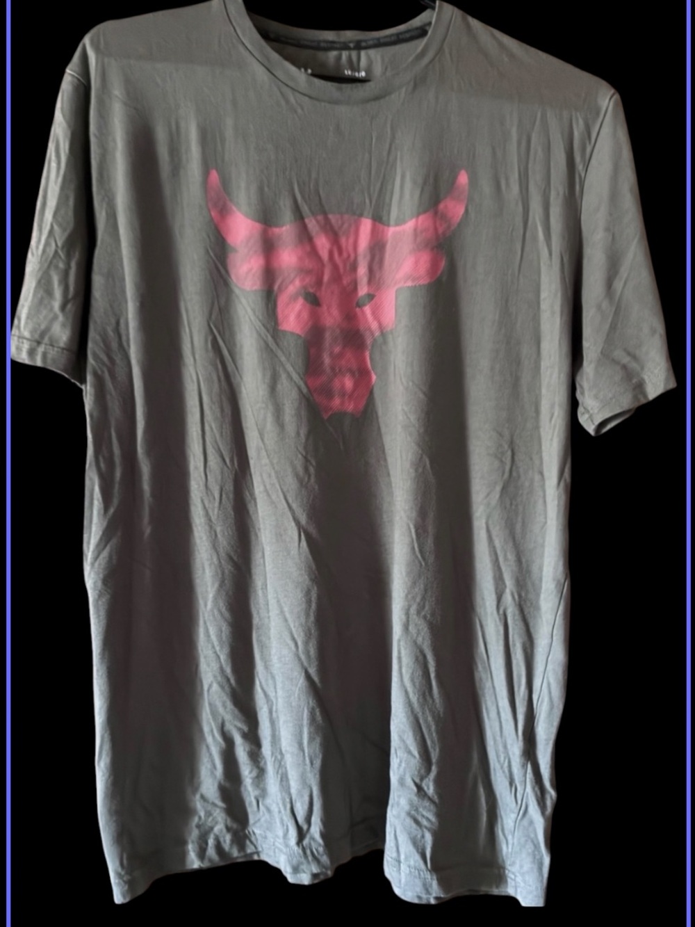 Under Armour Project Rock Brahma Bull Tee - Men's Large Loose Fit Army Green